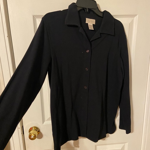 Studio Works Small Women's Black Button-Down Shirt - Picture 1 of 5